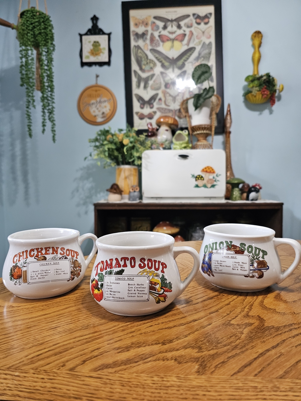 Vintage Soup Recipe Ceramic Oversize Mug Chicken Tomato Onion Nostalgia Grandma